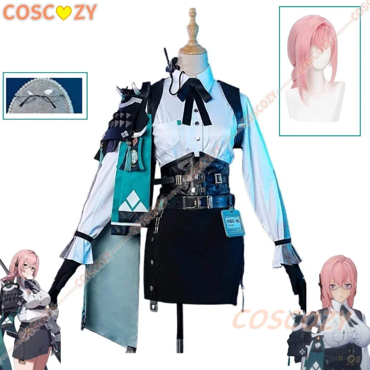 Presell Zenless Zone Zero Tsukishiro Yanagi Cosplay Costume Glasses Wig Accessories Set Halloween Carnival Tsukishiro Yanagi Cos