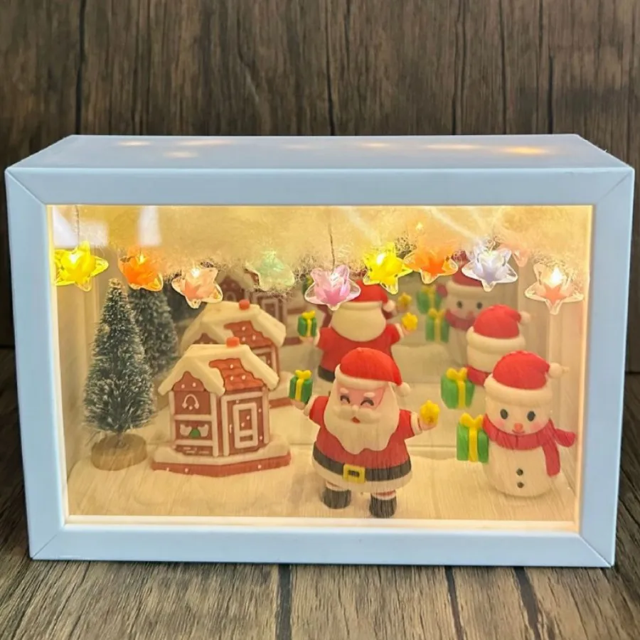 

Популярный Рождественский ночник со звездным небом, сделай сам, светящийся декоративный атмосферный светильник, снеговик, Санта-Клаус, рождественское украшение стола