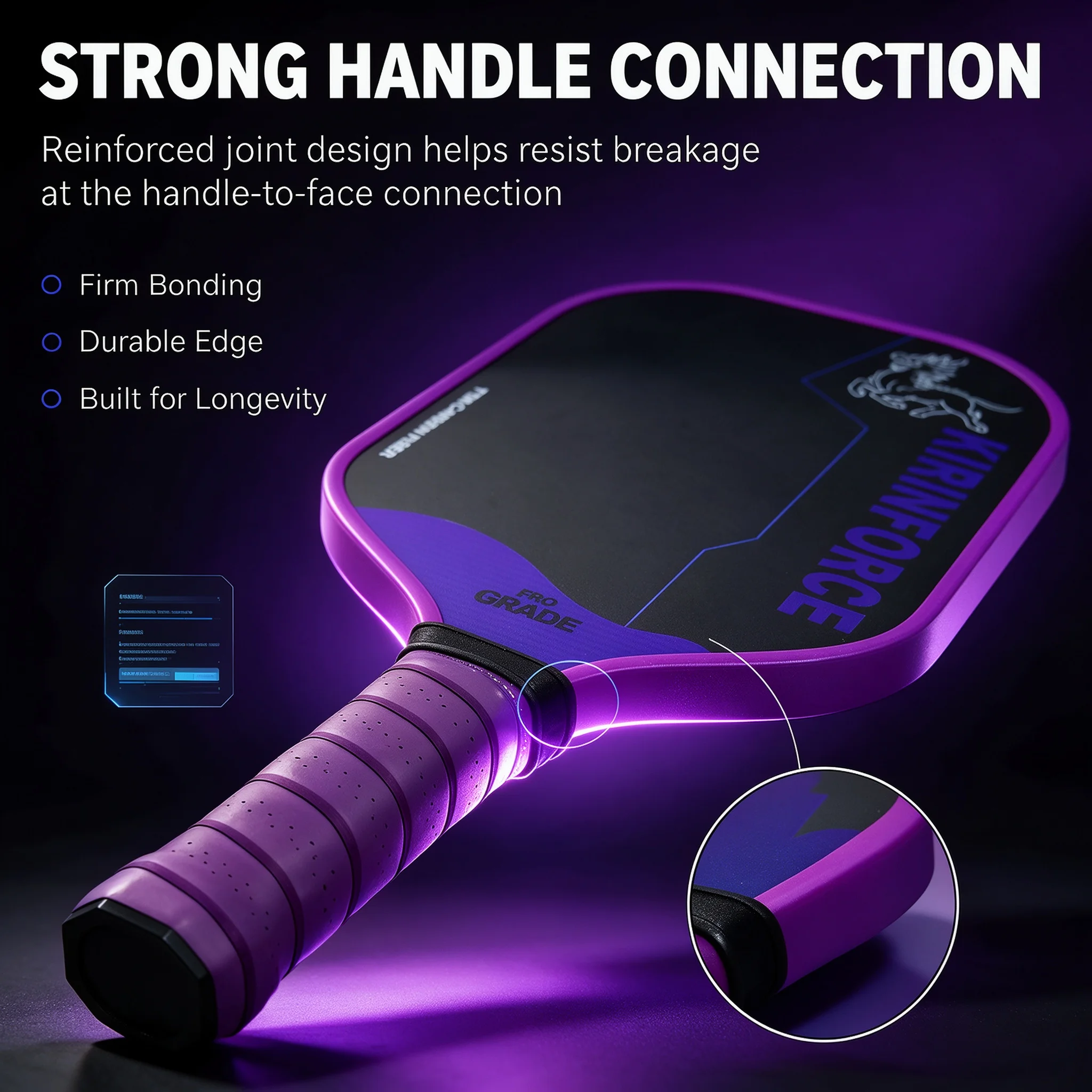 KIRINFORCE Gen5 Hot Press Carbon Fiber Pickleball Paddle Foam Core USAPA Approved Optional Case Cover Grip Tape Silicone Grip