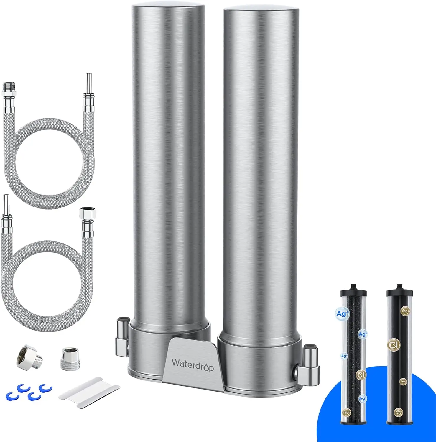 

Under Sink Water Filter System, NSF Certified, Reduces Chlorine & Odor, Stainless Steel