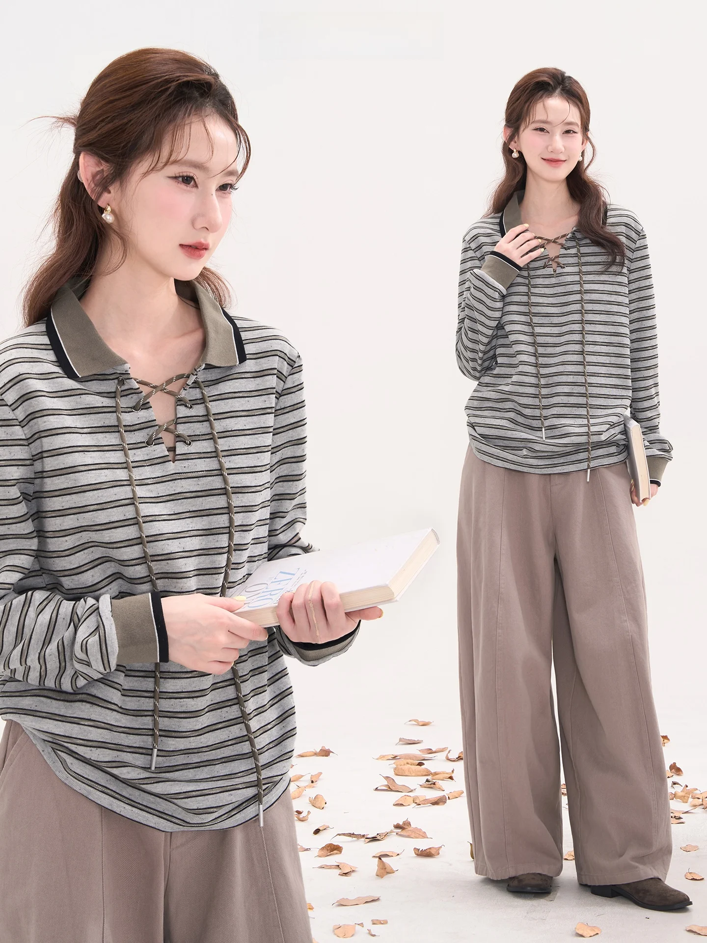 

Футболка Heme Star Flow Year Autumn Color Blo Ne с длинными рукавами, в полоску, повседневная, свободного кроя, хлопковая, для девочек