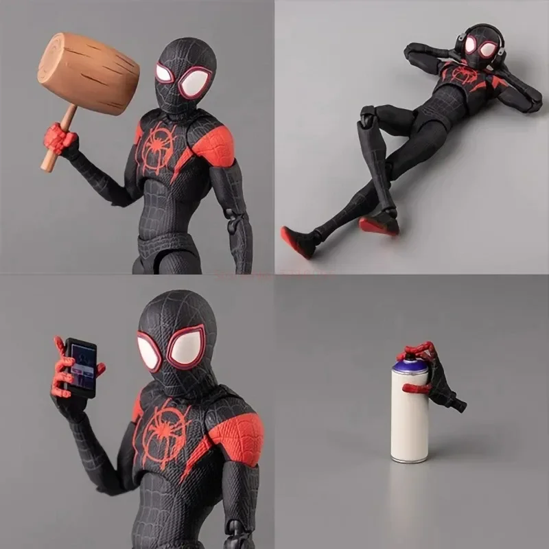 Spider-man Sentinel Sv Anime Figure Action In Stock Spider-verse Miles Morales Peni Parker Action Figurine Movable Doll Toy Gift