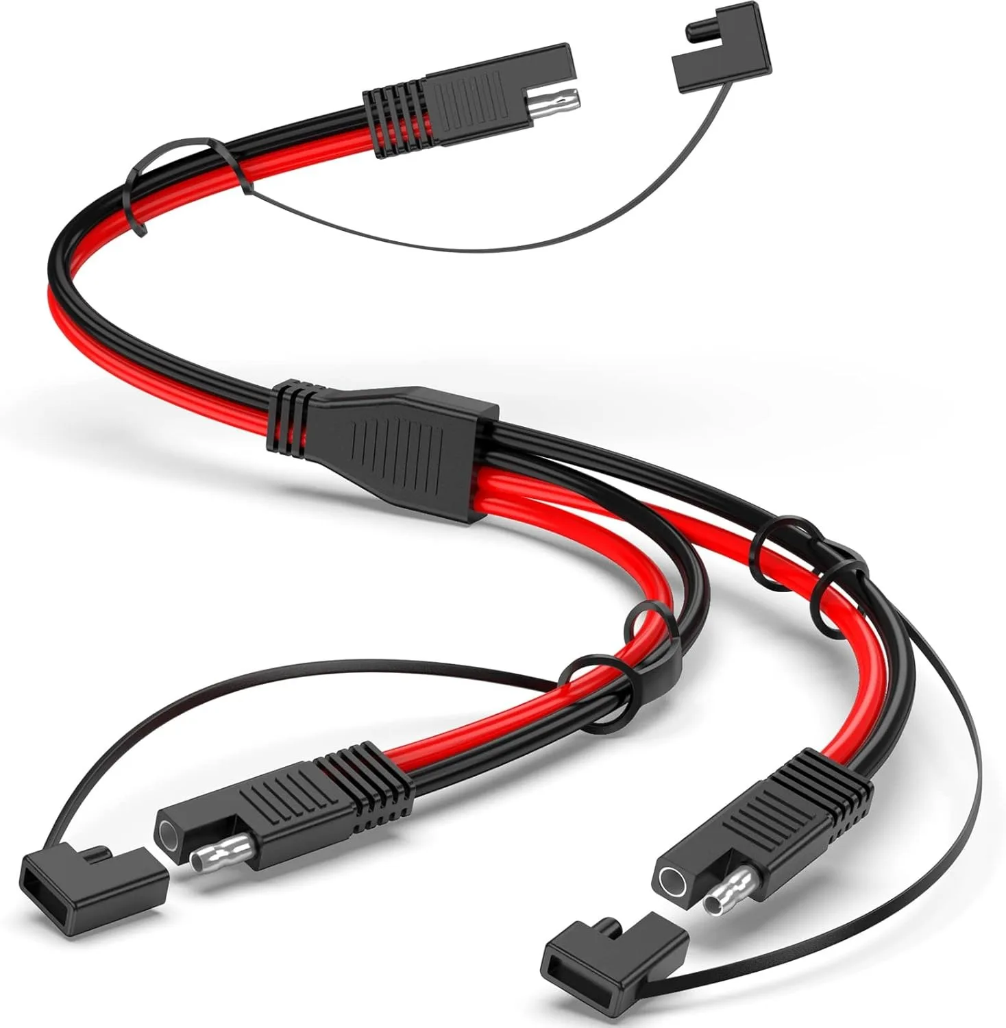 

10AWG SAE Y Splitter Cable SAE Quick Disconnect Connector 1 to 2 SAE to SAE Extension Cable SAE Plug