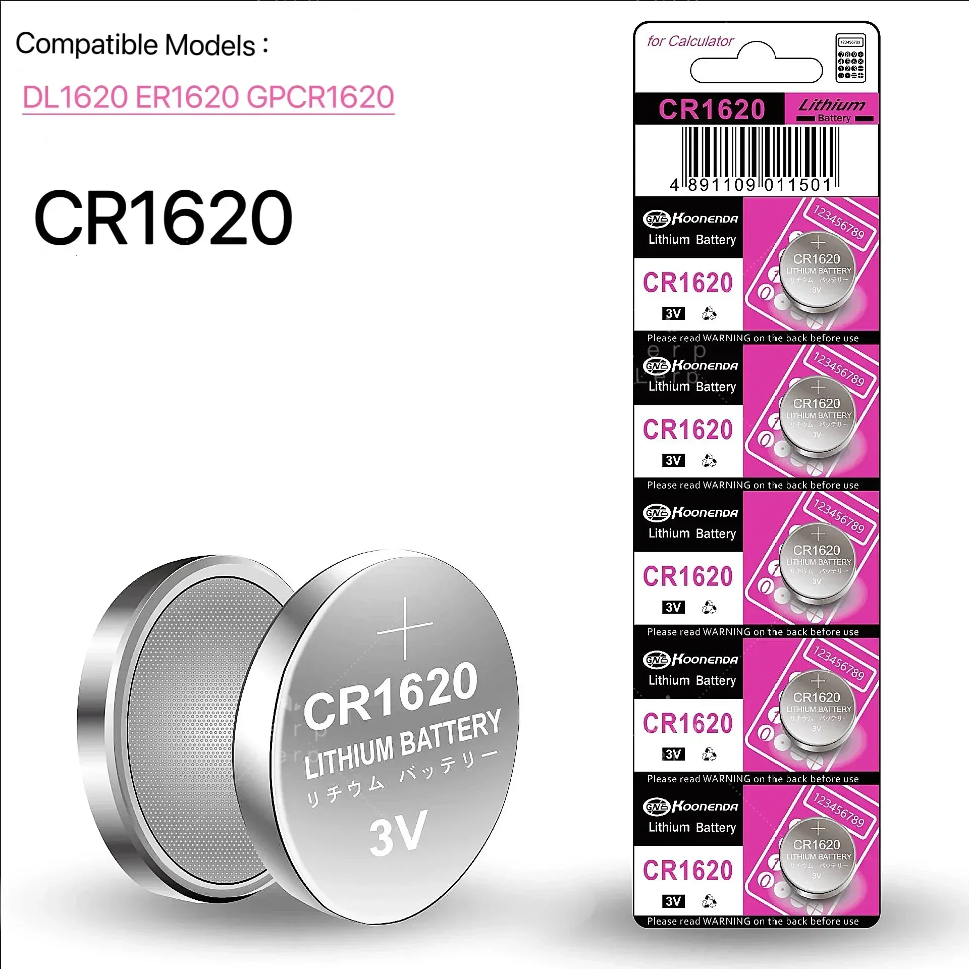 

CR1620 button battery, car key remote control, 3V lithium battery