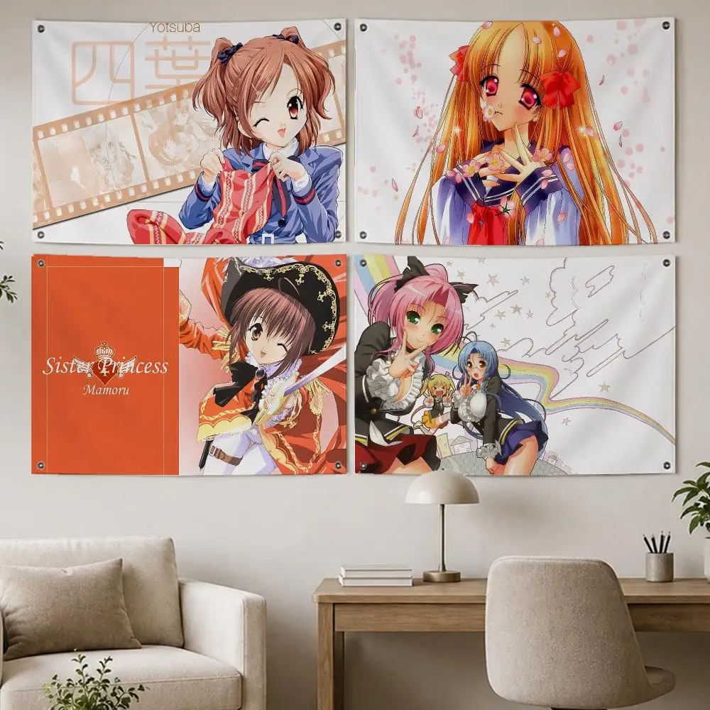 Bold Anime Scrapped Princess Flags Room Home Decor Wall‑Hanging Art Banner, Outdoor for Bedroom Party Background Decoration