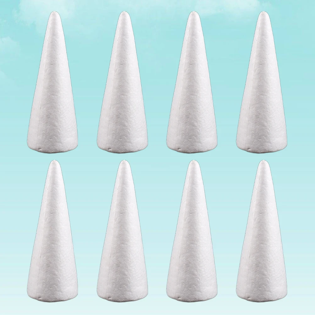 

12Pcs Foam Craft Cones Solid Polystyrene DIY Christmas Ornaments Table Centerpiece Christmas Tree Decoration Material