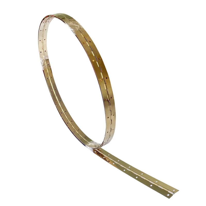 مفصل بيانو 3.5 متر 138 بوصة مفصلات مستمرة من الفولاذ المقاوم للصدأ شديدة التحمل ذهبية للخزائن باب القارب البحري، سمك أوراق 0.03 بوصة