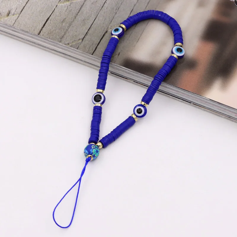 Böhmische bunte Telefonkette mit bösen Blick-Perlen, Charm-Schmuck für Frauen, Geschenke für Freundinnen, Anti-Verlust-Telefonband, handgefertigtes Lanyard-Zubehör. – Detail 4
