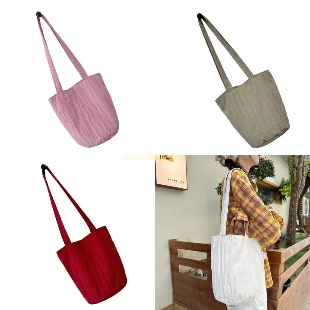 

X90D Casual Foldable Large Capacity Bucket Shoulder Bag Fashionable Handbag Polyester Underarm Pack For Daily Use