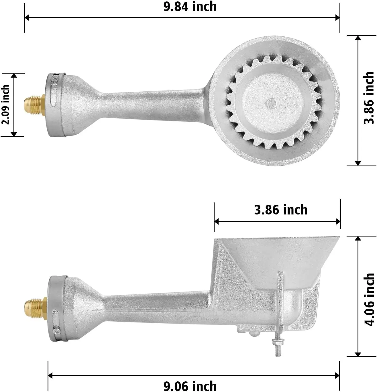 

Propane Burner Head 2 PCS, High Pressure Cast-Iron Round Turkey Fryer Burner with 4FT Adjustable High Pressure Propane Regulator