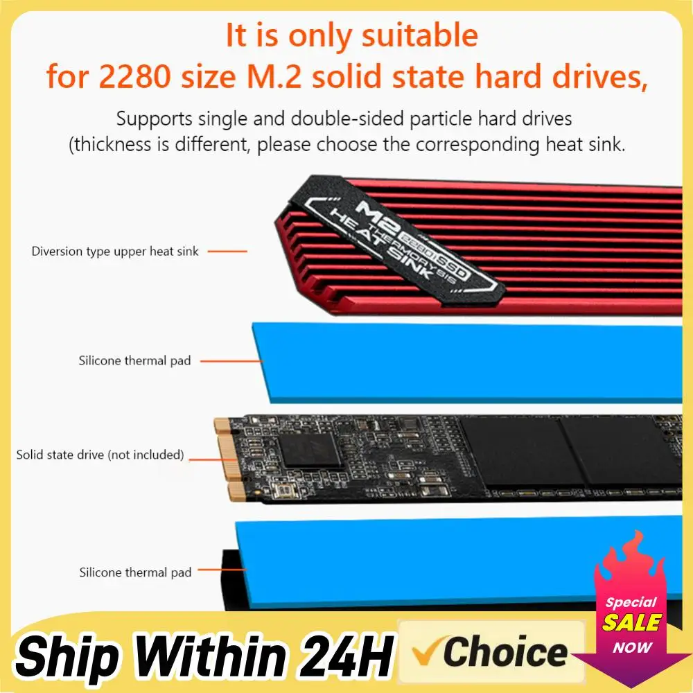 

M.2 Solid State Hard Disk Heatsink Thermal Pads Hard Disk Heatsink Ventilador Pads Radiator for 2280 SSD