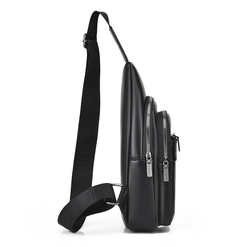 Soft Leather Crossbody Bag for Men Casual Business Fashion Chest Bag Sports Backpack Waist Bag Single Shoulder Bag view 4
