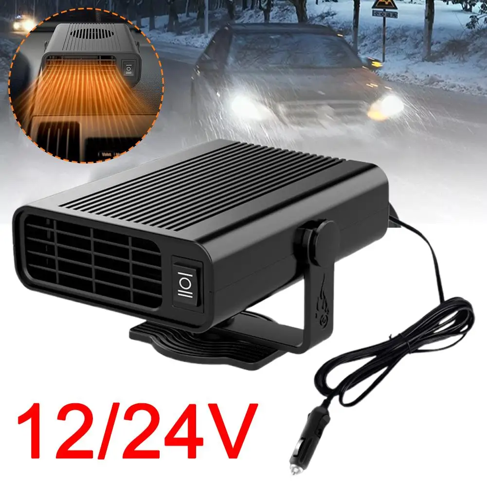 Ventilador calentador de coche de invierno, 12V/24V, 120W, refrigeración eléctrica, descongelador automático, desempañamiento de coche, antivaho, desempañador, calefacción, parabrisas A9M7