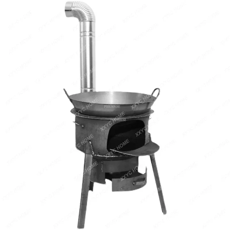 Simple Camping Field Fire Pits Outdoor Grill Stand Camping Stove Heating Wood Fire Stove Household Rural Portable Brazier Stove