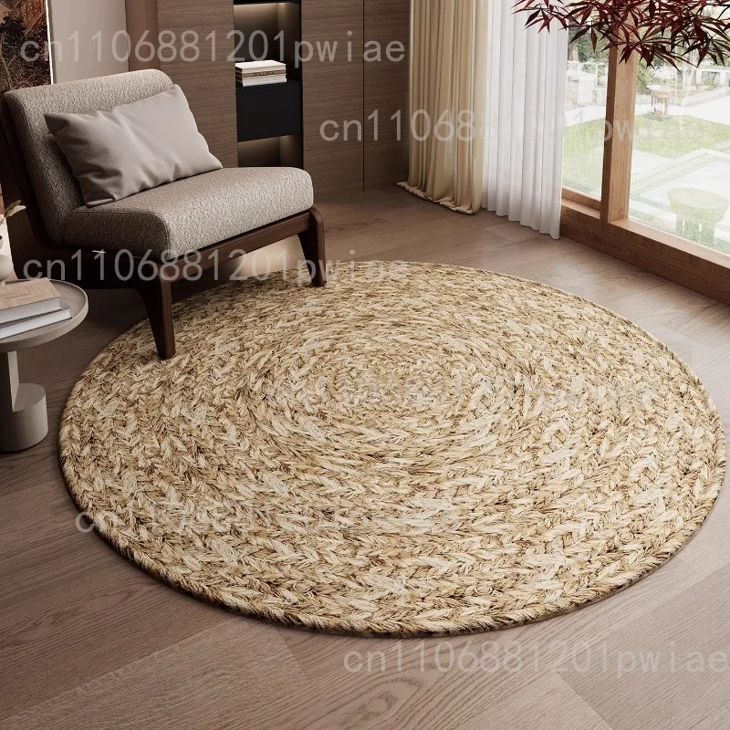 Carpet, living room, disposable wipeable round floor mat, sisal swivel chair, bedside floor mat, solid color studio props