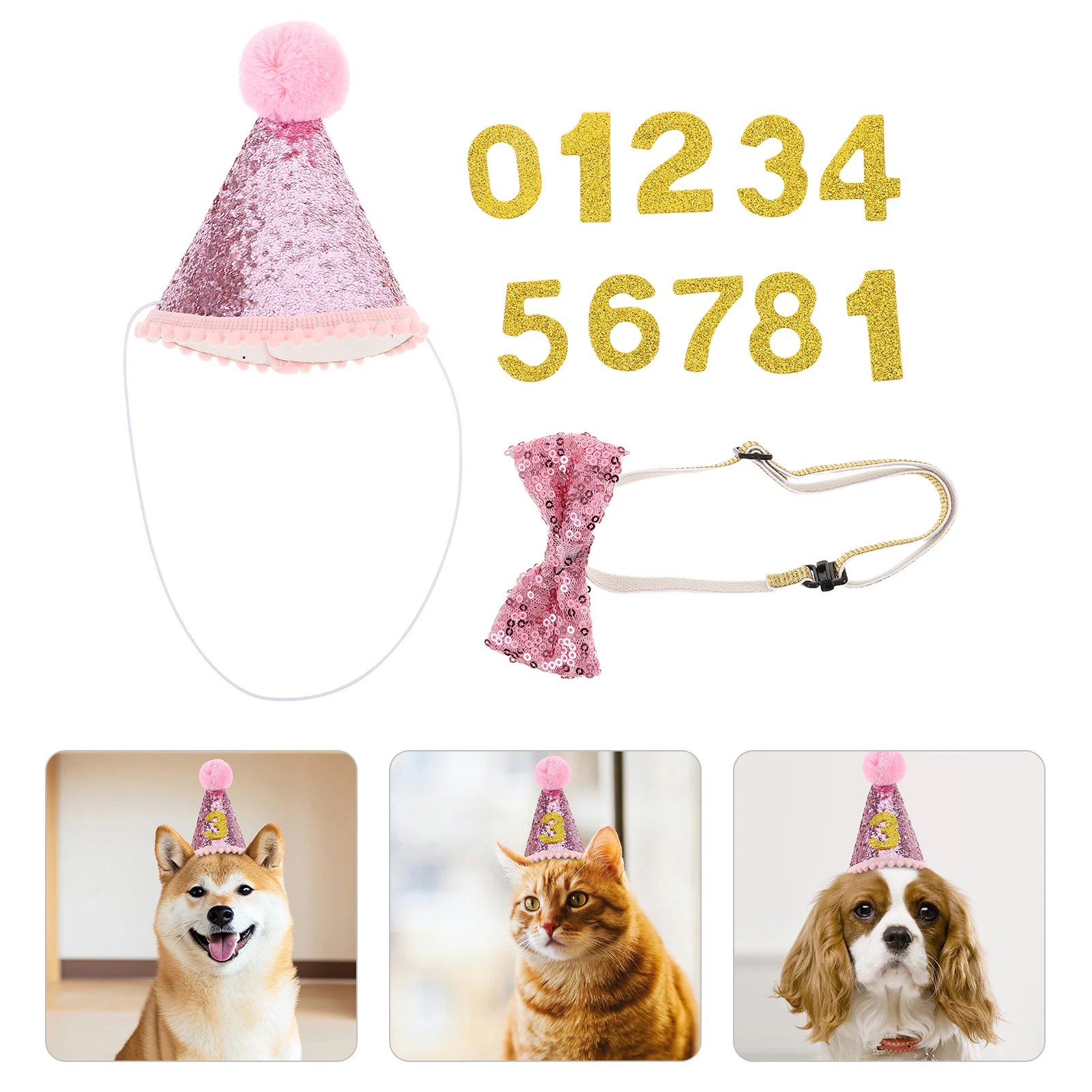 

1Set Small Dog Birthday Hat Pet Party Supplies Cone Hat Puppy Kitten Dog Cat Birthday Decoration Decoration for Pets