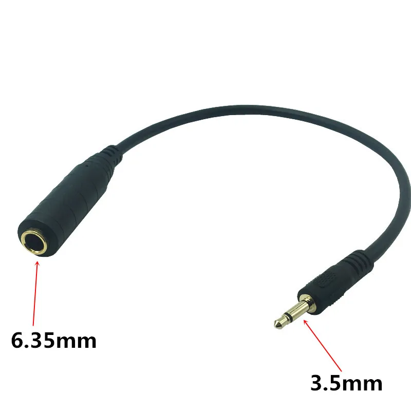 0.3M Jack 3.5mm Mono Male to 6.35mm Femlae Cable for Phones MP3 30cm