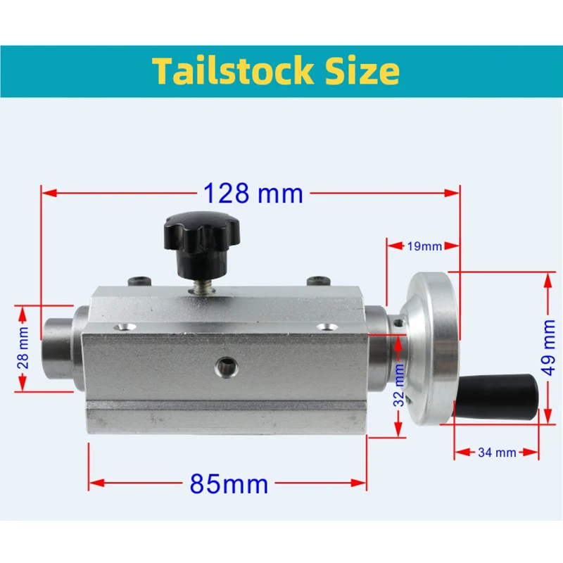 Drilling Tailstock Live Center Silver Metal With Claw For Mini Lathe Machine Revolving Centre DIY Accessories Woodworking Tool