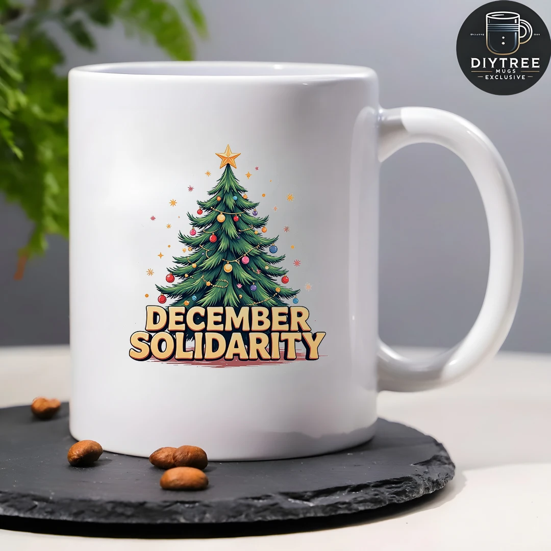 Tazza per albero di Natale in cartone animato da 11 once Palline ornamentali multicolori Tazza a tema Unity di dicembre Regalo di Natale perfetto Tazza per bambini Fami