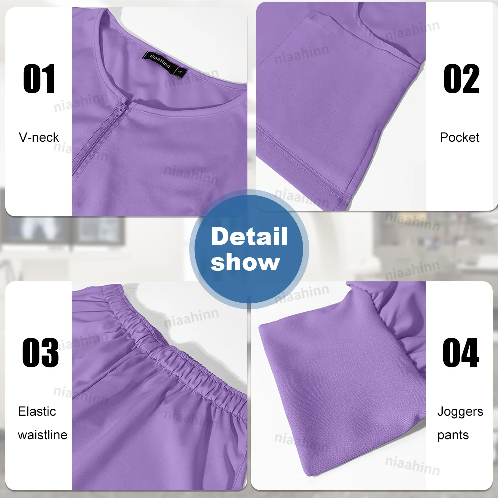 Niaahinn-uniforme suave para enfermería, conjunto de uniformes quirúrgicos elásticos, venta al por mayor, traje de hospital, accesorios para médico y enfermera