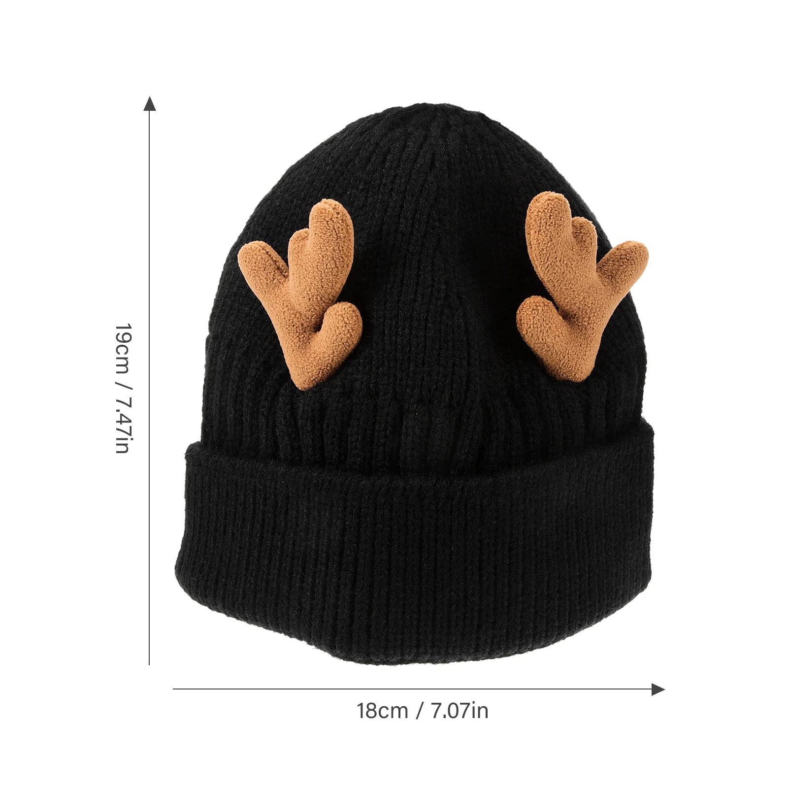 Antlers Warm Hat Woolen Cap Knitted Hedging Christmas Crochet Sweaters for Women