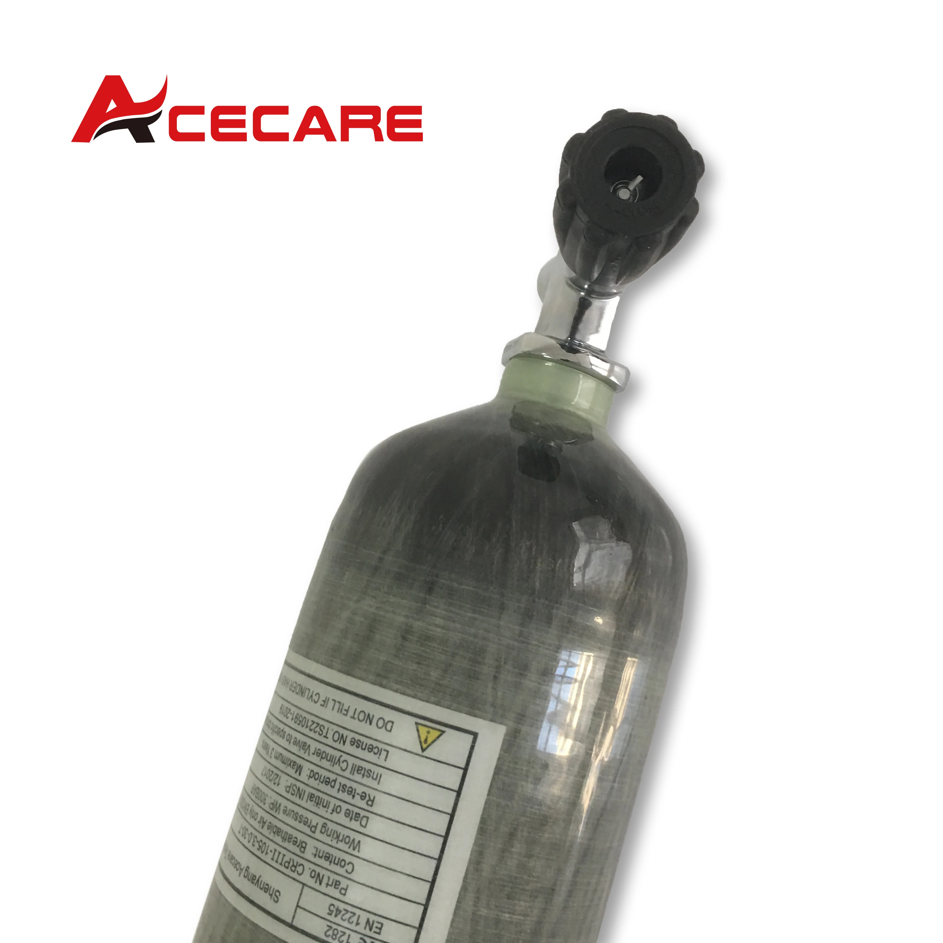 ACECARE-tanque de aire de cilindro de fibra de carbono con válvula de buceo, 3L CE 4500Psi 300Bar