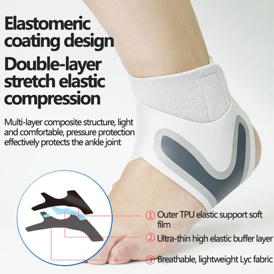 LOOGDEEL Sports Ankle Brace Adult Men Women Adjustable Compression Ankle Wrap Support Breathable Ankle Support Brace Protector