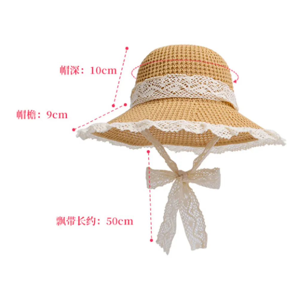 Topi Pelindung Musim Panas Wanita Topi Matahari Dapat Dilipat Topi Pantai Pinggiran Besar Lebar Topi Lolita Mode Topi Pelindung UV Pantai Chapeau Femme