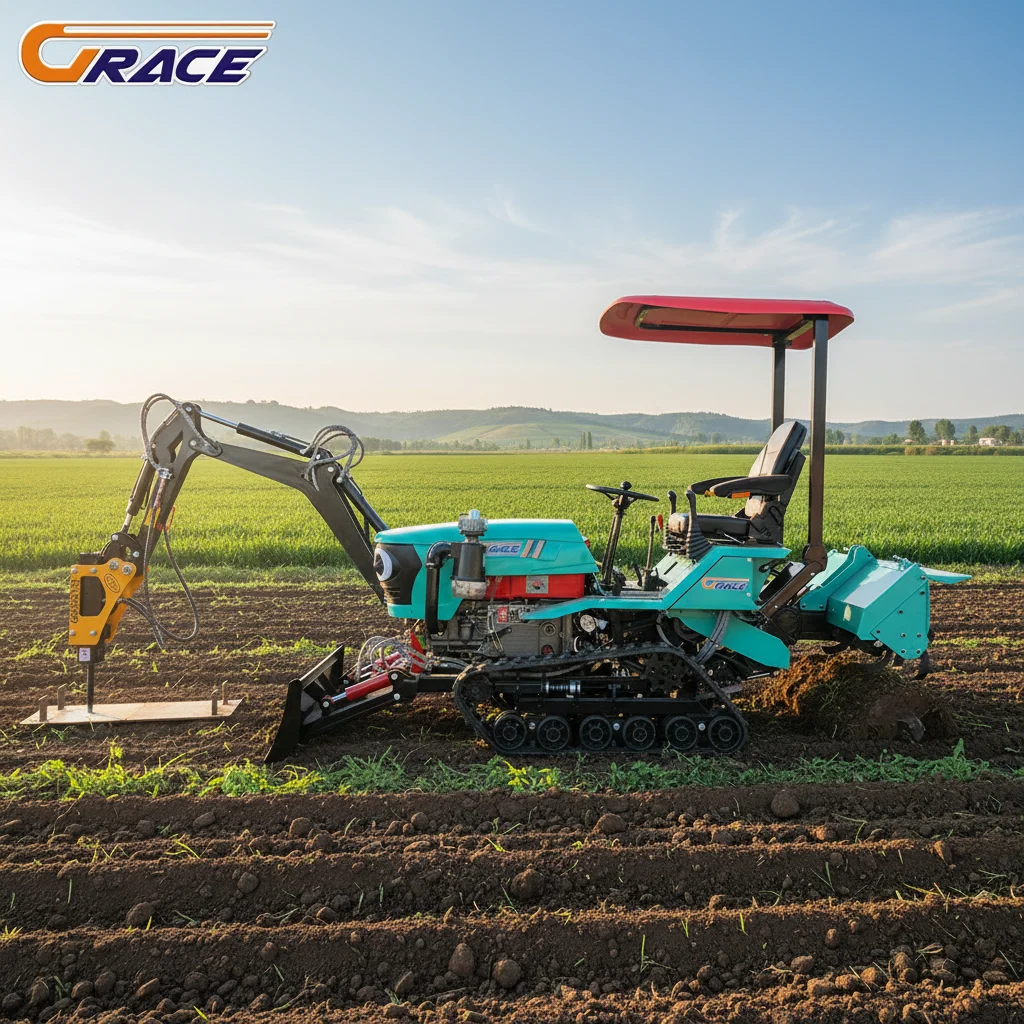 Customize Diesel Powered Crawler Tractor With Multiple Implements For Agriculture