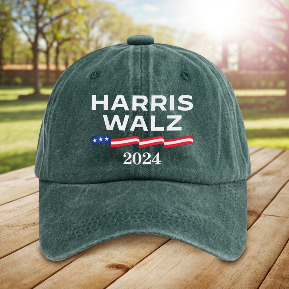 Harris Walz Baseball Cap Washed Cotton Distressed Cap Adjustable Harris 2024 Baseball Hat Fashion Trucker Hat for Outdoor Sports