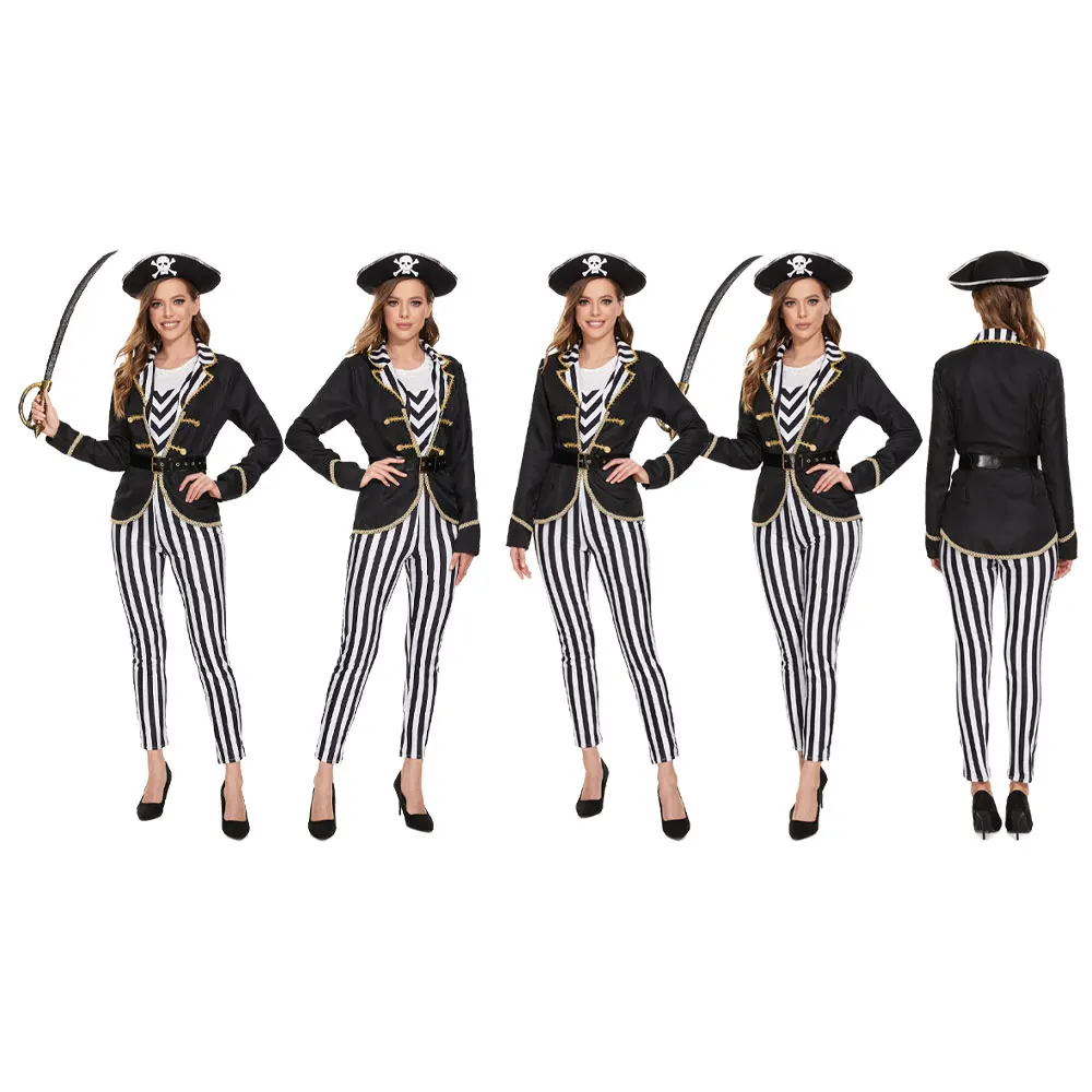 

Halloween Purim Party Female Caribbean Pirate Captain Elizabeth Cosplay Masquerade Somali Pirates Huntress Fancy Dress