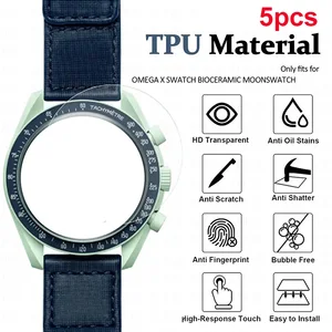 Bildschirmschutz für Omega X Swatch, Full Deckel, TPU Soft Hydrogel -Schutzfilm, Nicht -GGASS, Moonswatch Planet Watch, 5pcs 6 Hauptverkaufsglas Swatch Uhr - №5