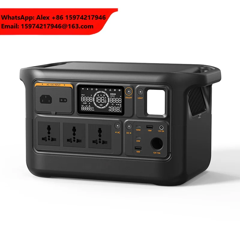 Portable 1500W Power Solar Generator 110V 220V LiFePO4 Battery Power Station For Home Backup Power Outage Emergency