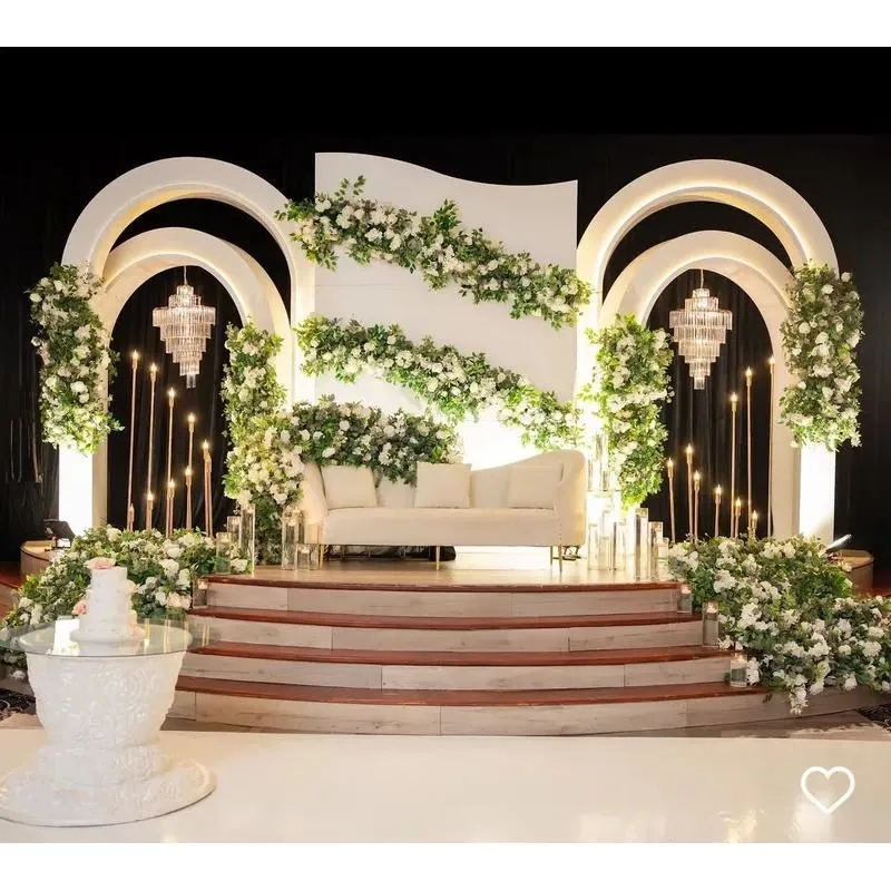 Customized Wedding Stage Background PVC Panel Warm Wave LED Lighting Screen for Event Decoration