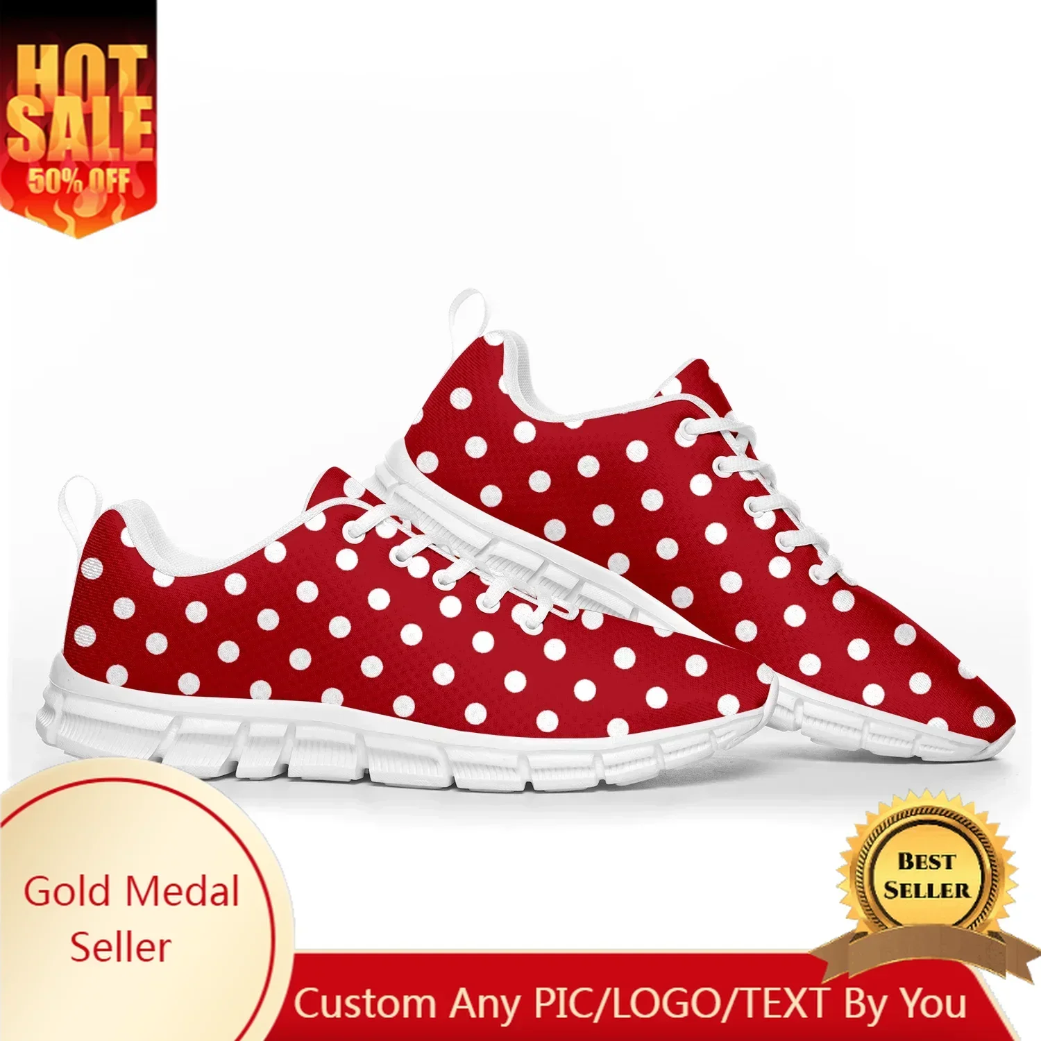 

Polka Dot Sports Shoes Mens Womens Teenager Customized Sneakers Casual Tailor-Made Shoe High Quality Couple