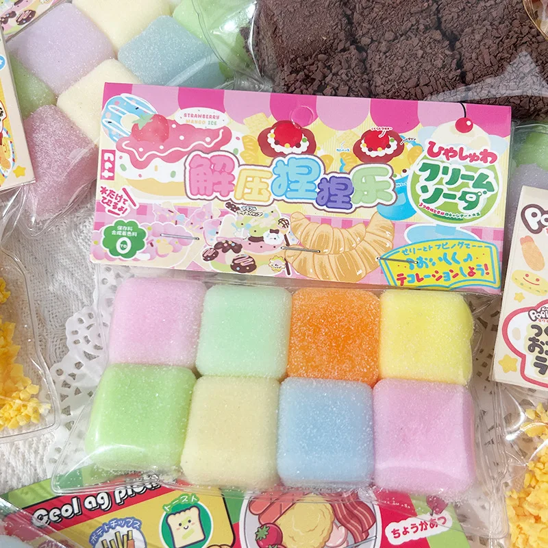 New Cream Cheese Fondant Slow Rebound Toys Simulation Cheese Chocolate Rainbow Candy Cube Food Play Pinch Music Fidget Toys