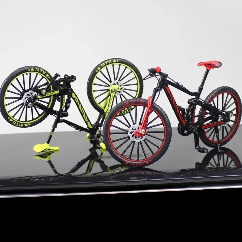 1:10 Mini Alloy Bicycle Model Diecast Metal Finger Racing Mountain Bike Folded Cycling Ornaments Advanced Collectibles