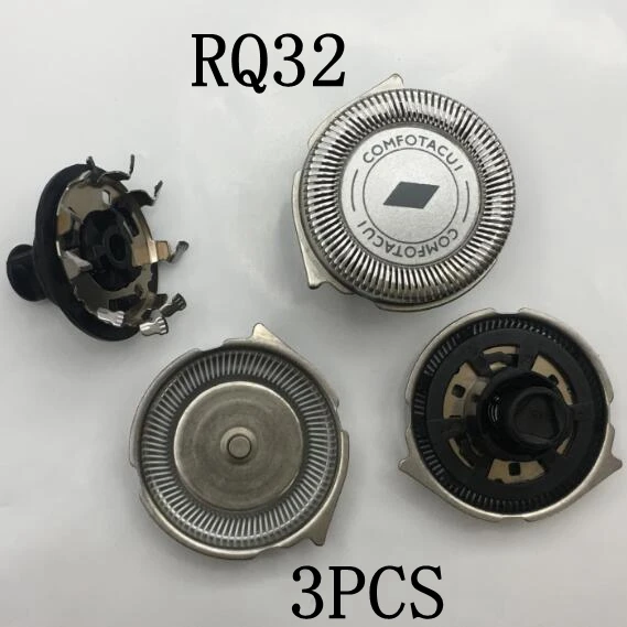 3 pçs rq32 cabeça de substituição lâmina de barbear para philips norelco barbeador rq371 rq380 rq1150 rq1180 rq1280 rq1160cc rq1180cc