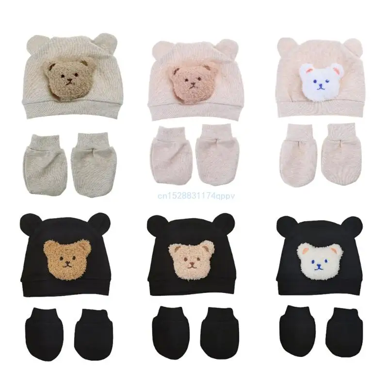 

Baby Hat & Protective Mittens Trendy Newborn with Gloves Must Have Present Dropship