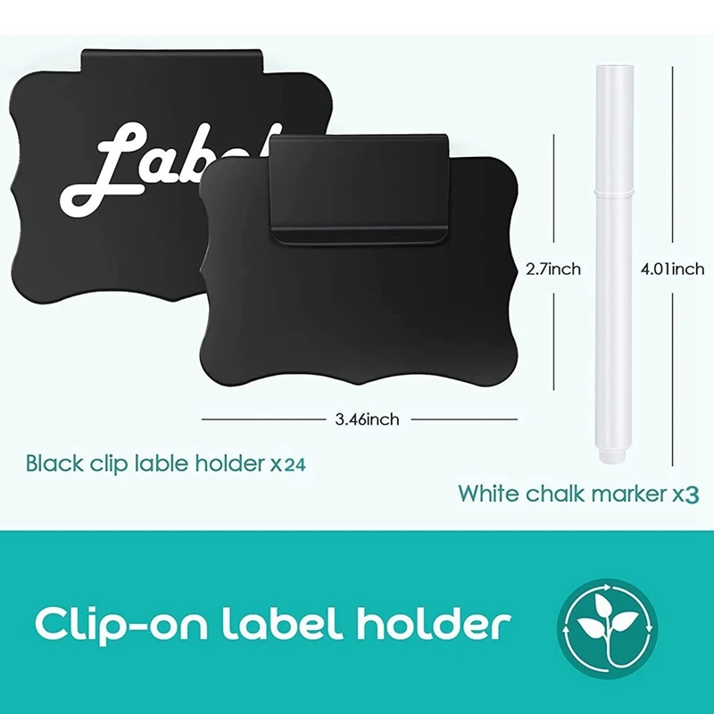 24 buah Label untuk tempat penyimpanan dengan 3 penanda kapur hitam untuk tempat penyimpanan Label dapur pemegang Label klip