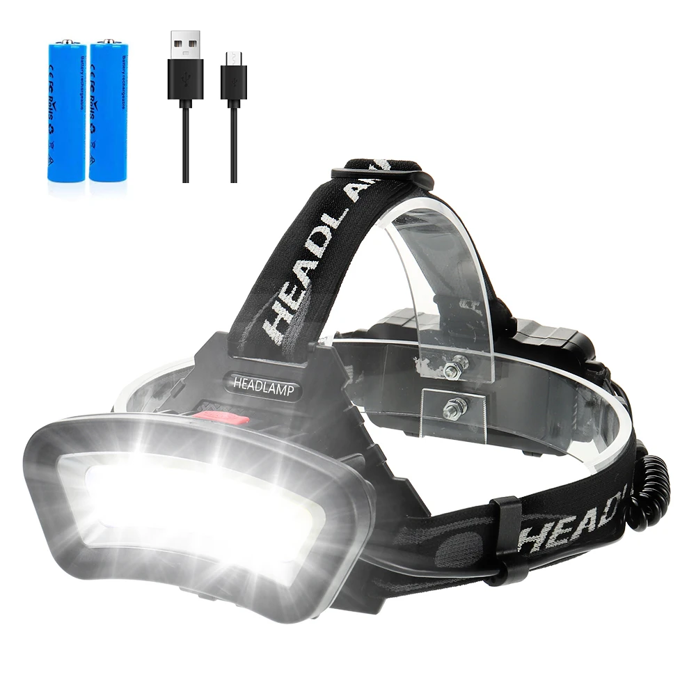 Multi-Function COB Floodlight Headlamp, USB Rechargeable LED Front Light, Red Light Mode for Various Scenarios