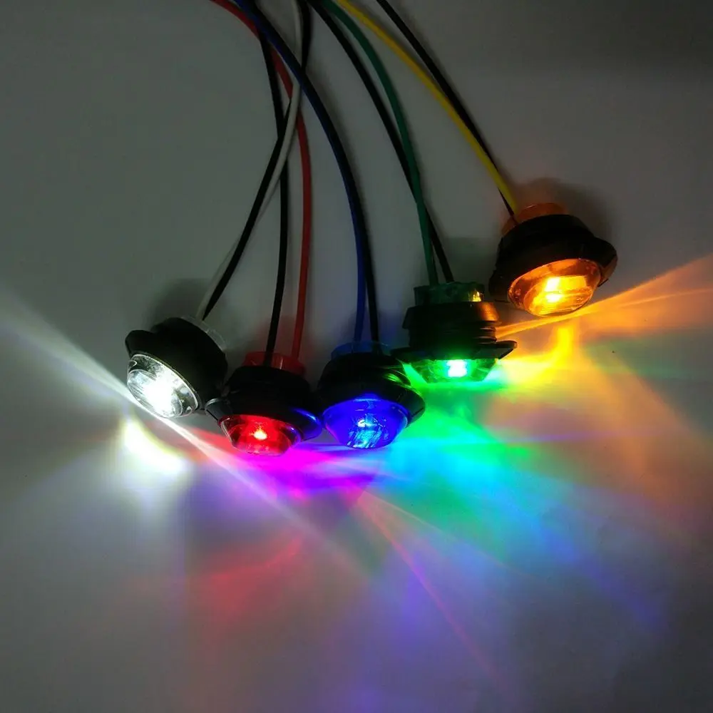 Round Car External Truck Accesorios Small Warning Clearance Auto Light Turn Signal Lamp Tail Brake Lamp LED Side Marker Light