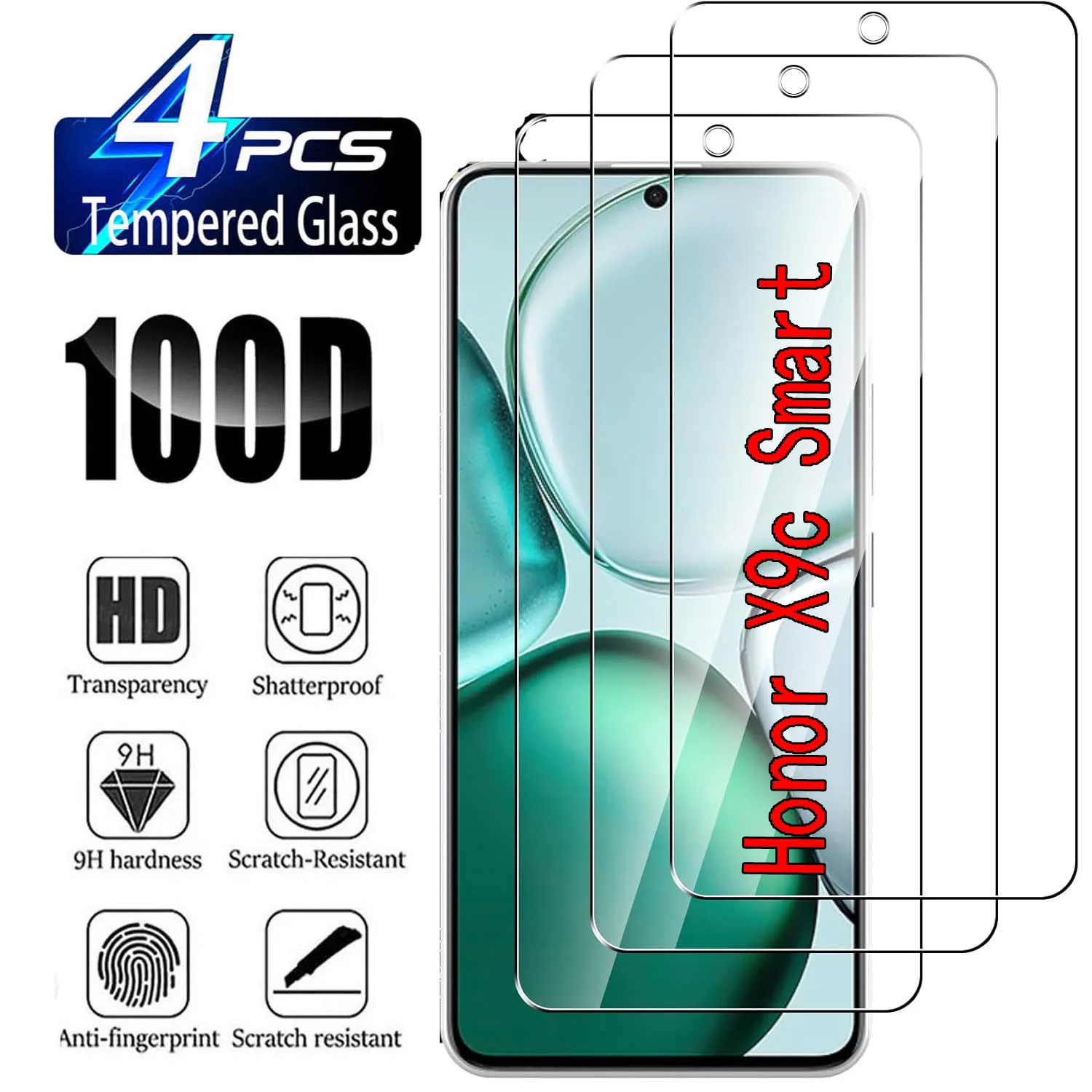 

2/4Pcs HD Tempered Glass For Huawei Honor X9C Smart 9H Screen Protector