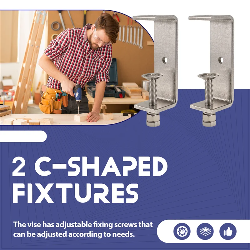 PORK-Metal Clamp Heavy Duty Clamp C Clamp Woodworking Clamp With Wide Jaw Openings, 2PCS