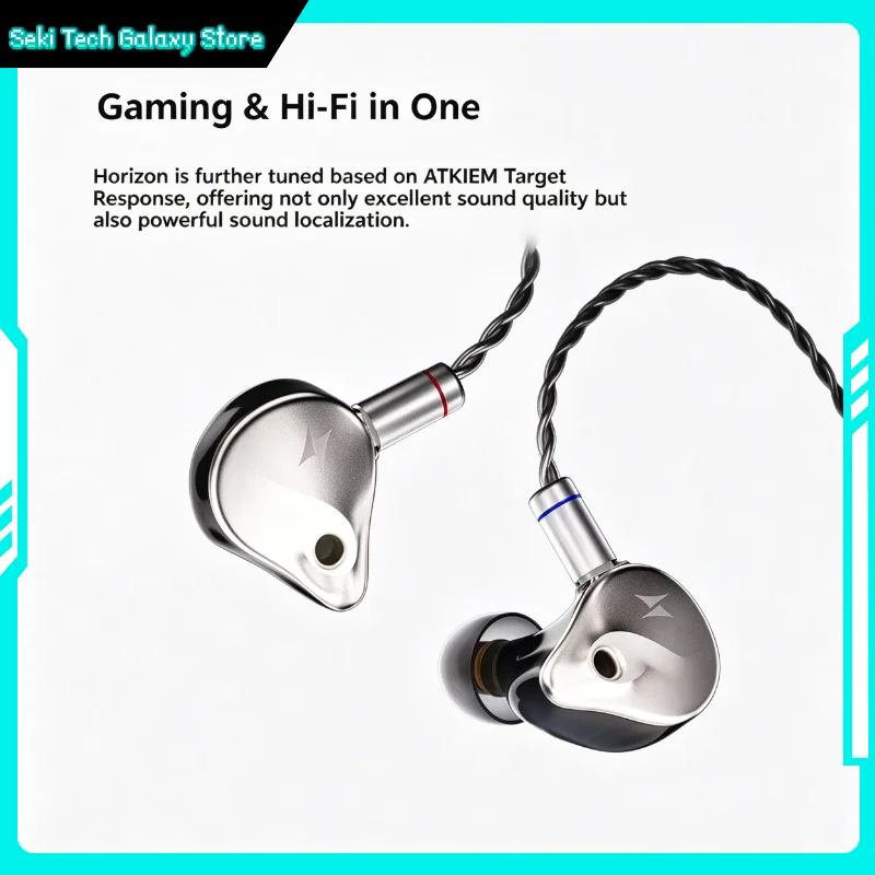 ATK Horizon Wired Earphone In Ear Gaming Headphone HiFi Sound Localization Built In Mic USB C DSP 384kHz 32bit DAC For Games