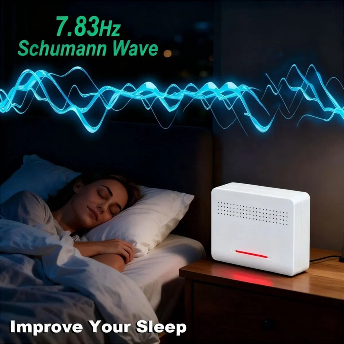 Wave Device 20W 7.83HZ Ultra Low Frequency Pulse Resonator 12V DC for Sleep Yoga US Plug