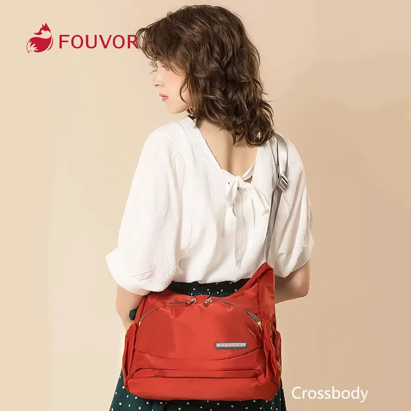 Fouvor Women\'s Shoulder Bag 2025 Trend Nylon Crossbody Bags New Fashion Large High Quality Half Moon Bag Female Handbag 2587-05