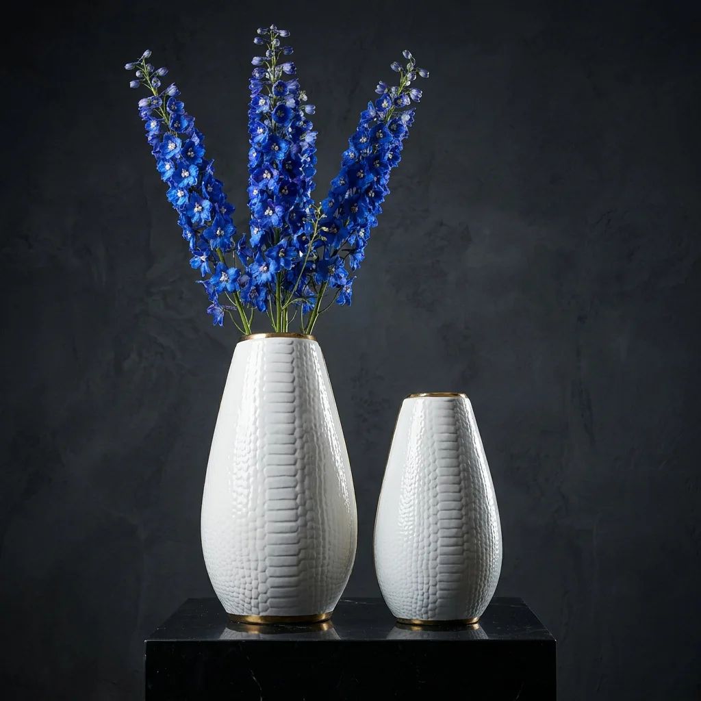 Decorative Ceramic Vase for Cabinet & Entryway, Corn Glaze Gold Line, European Craft, Business Gift