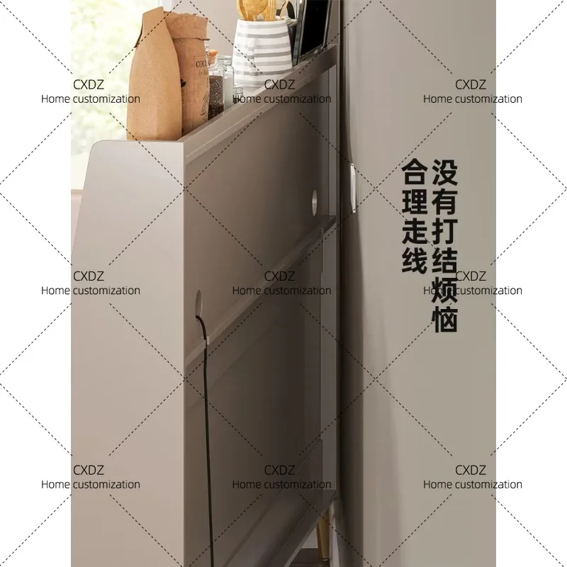 XXSolid wood dining edge, modern minimalist wine cabinet, living room microwave, oven, kitchen tea storage cabinet