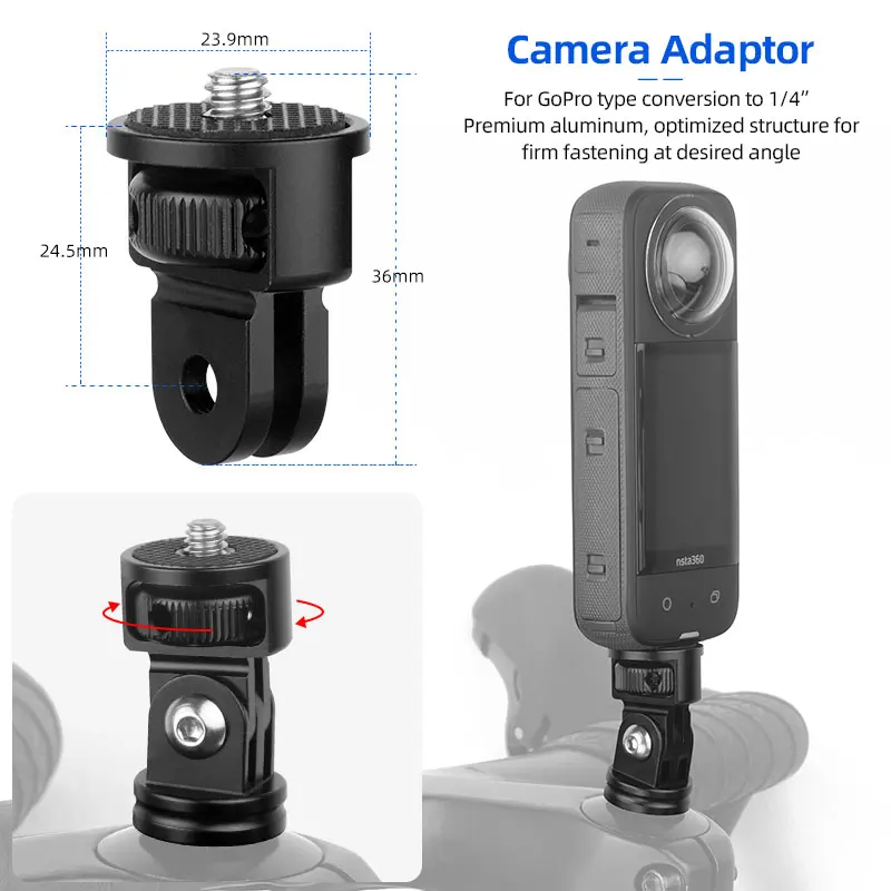 Deemount شوكة دراجة الجذعية غطاء علوي الكمبيوتر العلوي تمديد حامل ل Gopro كاميرا رياضية DJI Insta 360 قوس الملحقات